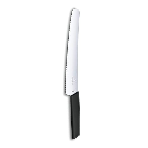 Victorinox Swiss Modern Bread and Pastry Knife with Serrated Edge, 26 cm Long Stainless Steel Blade, Ergonomic Plastic Handle, Blue on Sale