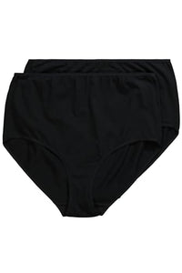 Thumbnail for Ulla Popken Damen 2er Pack Maxislip, Cotton-Modal 831820 Unterwäsche, schwarz, 54-56 im Sale