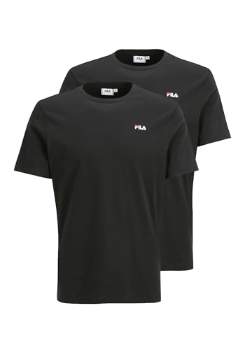 FILA Men's Brod Tee/Double Pack T-Shirt, Bright White-Light Gray Melange, on sale