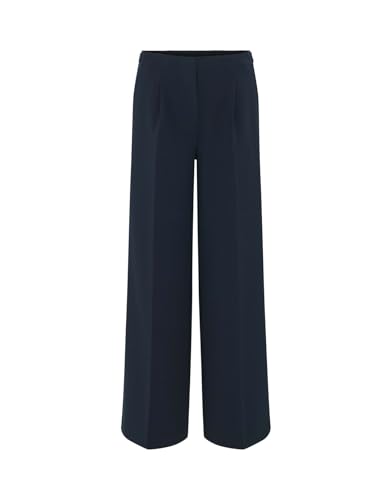 OPUS Damen City Pants | Extra Wide Leg Pants Maiga Palazzo aus Twill-Ware Coal Blue, 36 im Sale
