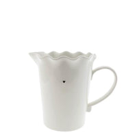 Thumbnail for Jug Ruffle Heart ceramic white black H18cm BC LI/JUG 005 WH on sale