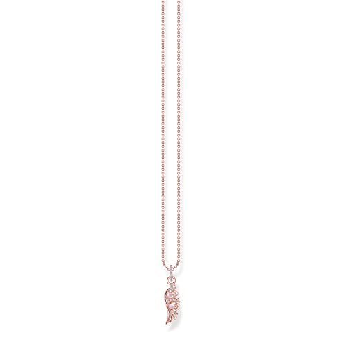 Thomas Sabo Damen Kette Phönix-Flügel mit rosa Steinen roségold, aus 925er Sterlingsilber mit 750er Roségold-Vergoldung, Länge 45cm, KE2168-323-9-L45V im Sale