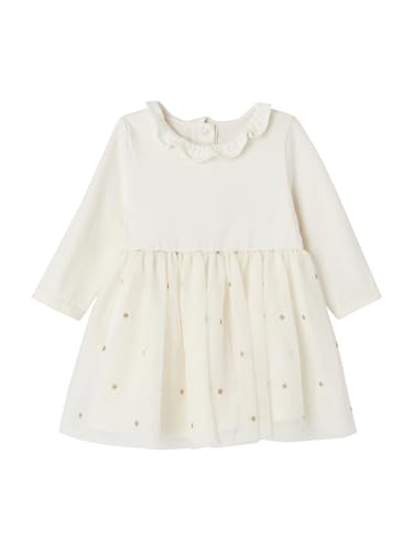 Vertbaudet Mädchen Baby Kleid mit Materialeffekt wollweiß 80 im Sale