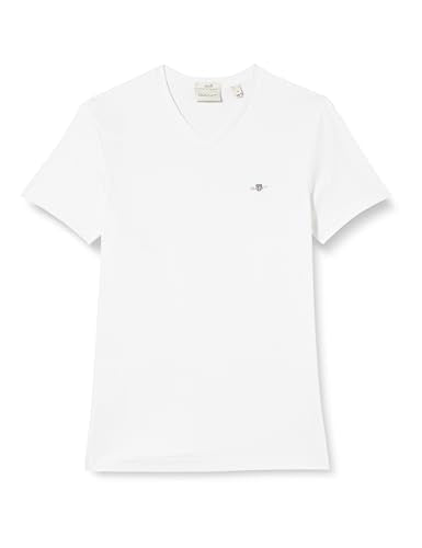 Gant Men's Slim Shield V-Neck T-Shirt T Shirt, Black, 3XL EU on sale