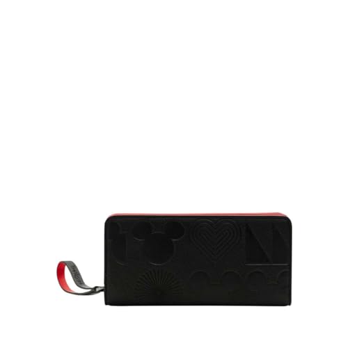 Desigual Women's Mone_All Mickey Maya Maxi Tri-Fold Wallet, Black im Sale