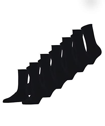 FALKE Damen Socken Happy Multipack W So Baumwolle einfarbig 6 Paar, Schwarz Black 3000, 35-38 im Sale