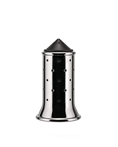 Alessi Salzstreuer aus Edelstahl mit Deckel und Verschluss aus PA,schwarz, 3 x 7 x 10 cm im Sale