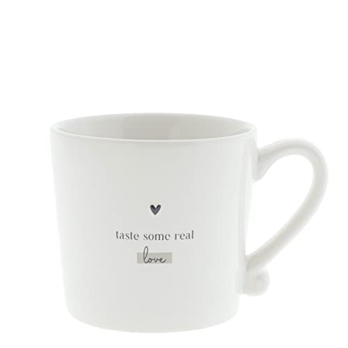 Becher mit Henkel taste some real love Keramik weiß Keramikbecher Keramikgeschirr BC Mug Küche gedeckter Tisch im Sale
