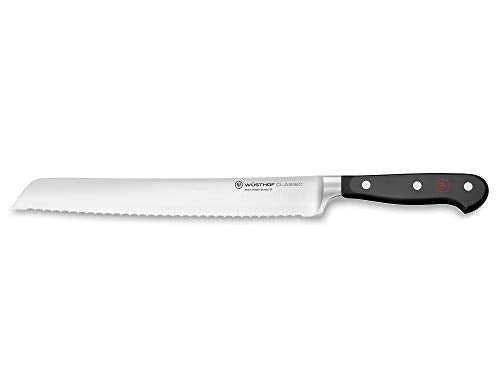WÜSTHOF Classic Brotmesser 23 cm mit Präzisions-Doppelwelle, schwarz im Sale