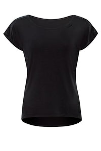 Thumbnail for Winshape Damen Seidig Weiches Bambus-Kurzarmshirt Bamt002 Mit Abgerundetem Saum T-Shirt, Schwarz,  EU im Sale