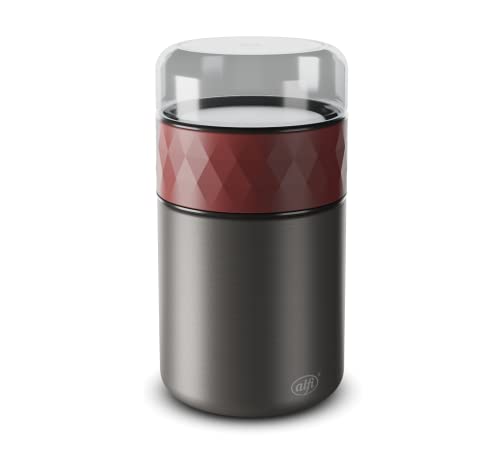 alfi ENDLESS FOOD MUG 500ml, med. red, stainless steel thermal food container with snack pot, 3-piece, leak-proof insulated container, keeps food hot for 5 hours, cold for 10 hours, dishwasher-safe, BPA-free, on sale