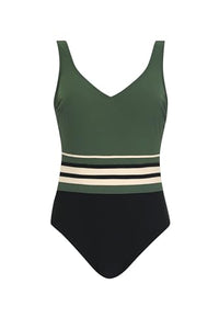 Thumbnail for Sunflair swimsuit adjustable straps deep back one-piece with soft cups V-neck on sale