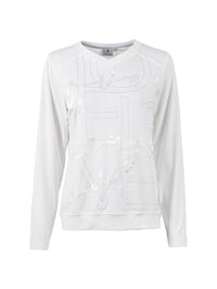 Thumbnail for s'questo Shirt 1/1 long-sleeved shirt, V-neck, feminine, combinable, beautiful, blue off-white 46 Soquesto Collection Sweet Soul on sale
