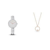 Thumbnail for Swarovski Cosmopolitan Watch, Metal Bracelet, Silver-Tone, Stainless Steel & Creativity Pendant, Round, White, Rose Gold-Plated Alloy on Sale