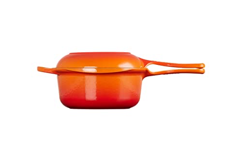 Le Creuset Signature 2-In-1 Marmitout, Gusseisen, Ø 22 cm, 2,3 L, Ofenrot, 25044220902460 im Sale
