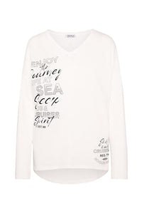 Thumbnail for SOCCX Damen Langarmshirt mit V-Ausschnitt und Prints Golden Honey im Sale