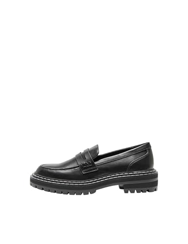 ONLY Women's ONLBETH-3 PU Loafer-NOOS Slipper, Black, 38 EU on sale
