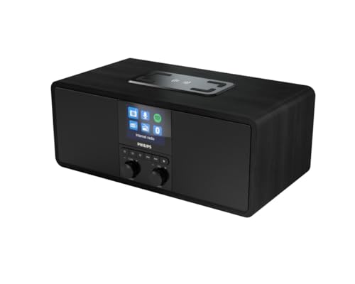 Philips R8805/10 Internetradio mit DAB+ & UKW | Spotify Connect & Bluetooth Streaming | Kabelloses Qi-Ladepad & USB-Anschluss | Wecker & Sleeptimer im Sale