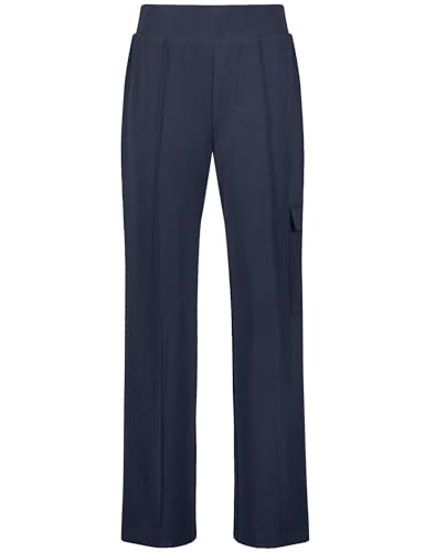 Gerry Weber Damen Schlupfhose Sandy Washed mit Cargotasche unifarben reguläre Länge Navy 38 im Sale