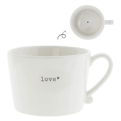 Becher mit Henkel love Keramikbecher weiss schwarz Keramikgeschirr BC Cup gedeckter Tisch Geschirr im Sale