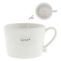 Thumbnail for Becher mit Henkel love Keramikbecher weiss schwarz Keramikgeschirr BC Cup gedeckter Tisch Geschirr im Sale