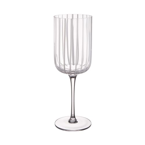 BUTLERS Wine Glass with Colorful Stripes 380ml - CHEERFUL - Glass Wine Goblet | Glasses &amp; Drinkware for White Wine, Red Wine, Aperitifs, and Water on Sale