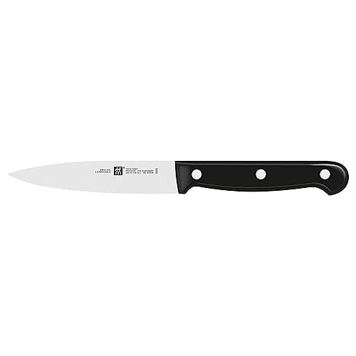 ZWILLING Twin Chef Spick-/Garniermesser, Klingenlänge: 10 cm, Kleines Klingenblatt, Rostfreier Spezialstahl/Kunststoff-Griff im Nietendesign, Schwarz im Sale