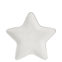 Thumbnail for Platte Star Keramik weiss grau handbemalt Sternform 18x18x2cm BC Star Plate gedeckter Tisch Dekoteller