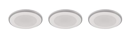 Trio Leuchten LED Einbauleuchte Argus 3er-Set 653610331, Kunststoff Weiß matt, inkl. 4 Watt RBG LED mit Farbwechsel, Fernbedienung, Dimmbar im Sale