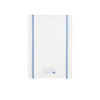 Thumbnail for LEXINGTON Organic Cotton Kitchen Towel with Side Stripes, White/Blue, 50x70 on sale