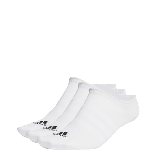 adidas Unisex Thin and Light No-Show Socks 3 Pairs, White / Black, 42-45 im Sale