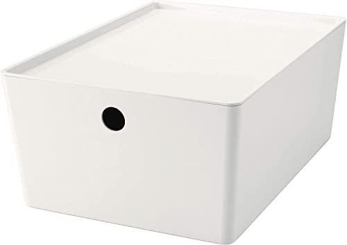 IKEA KUGGIS box with lid; in white; (26x35x15cm) on sale