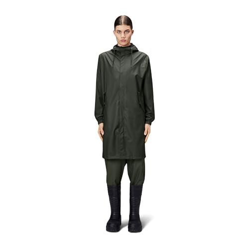 RAINS Unisex Fishtail Parka, 47 Marineblau, im Sale