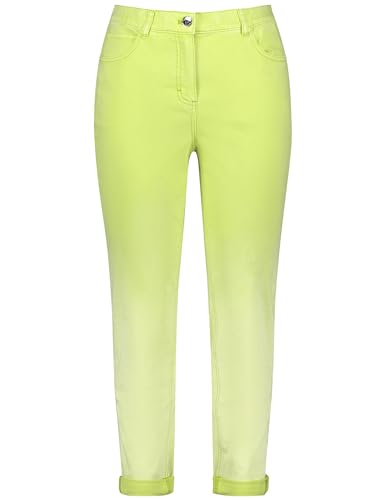 Samoon Damen Hose Jeans verkürzt Farbverlauf, unifarben 7/8 Länge Lemon Green 54 im Sale