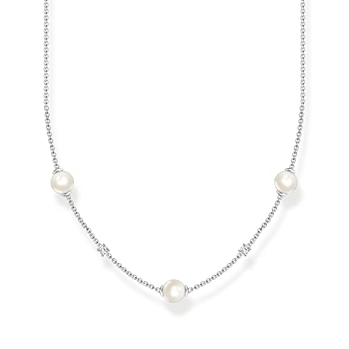 THOMAS SABO Damen Kette Perlen mit weißen Steinen 925 Sterlingsilber KE2120-167-14-L45V im Sale