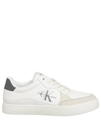 Thumbnail for Calvin Klein Jeans Men's Leather Sneakers, White (Bright White/Charcoal Grey), 44 on Sale