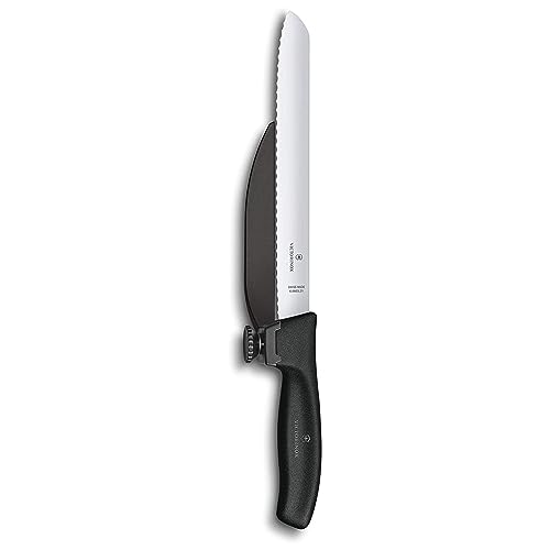 Victorinox, Swiss Classic, Professional DUX Knife, Extra Sharp Blade, Serrated Edge, 21 cm, Robust Plastic Handle, Stainless Steel, Black on Sale