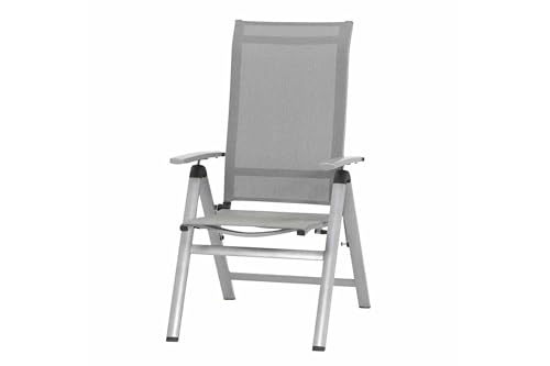 MWH Fabulo folding chair, aluminum, silver/light gray, 66.5 x 61.5 x 111 cm, 879482 on sale