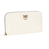 Thumbnail for Pinko Women's Ryder Zip Around Calfskin Silk Travel Accessory Wallet, wgq_purple-Antique Gold on Sale