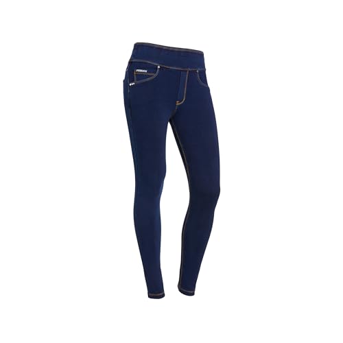 FREDDY - Now Skinny Waist Denim Jersey Trousers, Dark Jeans-Yellow Seam, on Sale