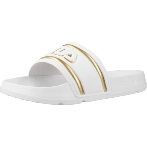 FILA Women's Morro Bay Logo wmn Slippers, White Gold, EU on sale