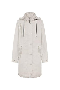 Thumbnail for SOCCX Damen Parka mit Kapuze und Rücken-Artwork Stone Beige im Sale