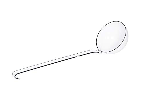 Riess, 0309-033, Ladle, CLASSIC-WHITE, Length 33 cm, Width 9 cm, Height 8 cm, Enamel, white, Soup ladle with long handle on sale