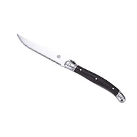 Thumbnail for LAGUIOLE - Box of 6 table steak knives - Black ebony handles - Stainless steel blade - Laguiole engraved blade - Gift box