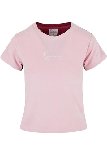 Karl Kani Damen KW234-016-2 KK Small Signature Block Short Toweling Tee Berry/Light Rose, im Sale