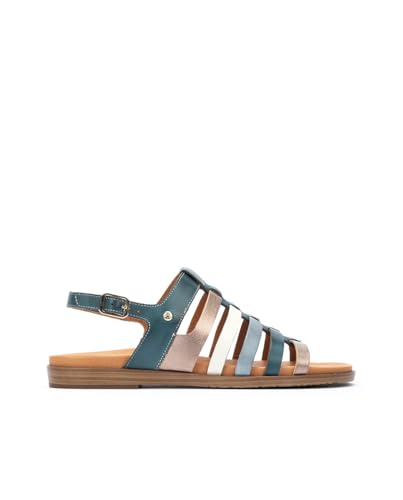 Pikolinos Flache Sandalen in Leder Formentera für Frauen Farbe Azul im Sale