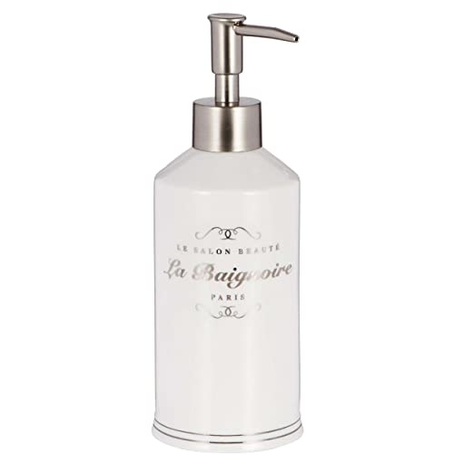 BUTLERS Salon Beauté soap dispenser refillable 7.5 x 7.5 x 20.3 cm in white - pump soap dispenser, dish soap dispenser on sale