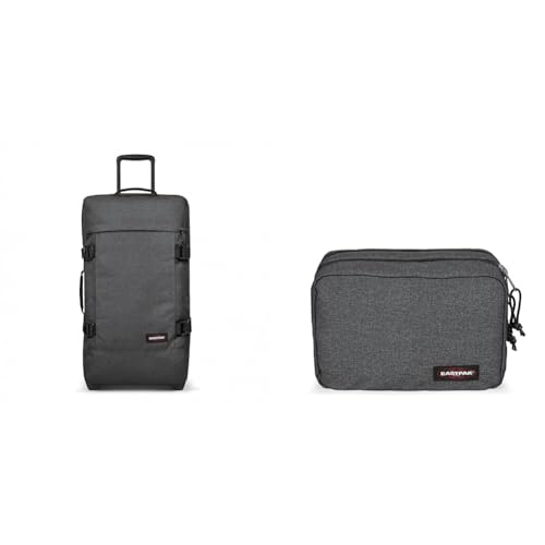 EASTPAK TRANVERZ Koffer, 172 cm, 168 L, Black Denim (Grau) & Mavis Kulturtasche, 63 cm, 59 L, Black Denim (Grau) im Sale