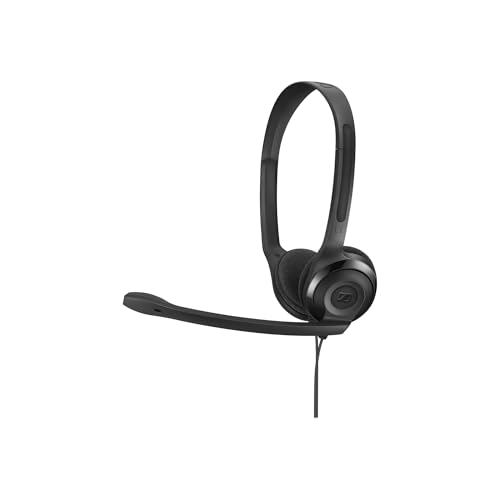 Sennheiser PC 3 Chat - Durable on-ear PC headset, wired headphones, noise-cancelling microphone, easy to connect, stereo sound, for online calls, classes, and gaming, black on sale