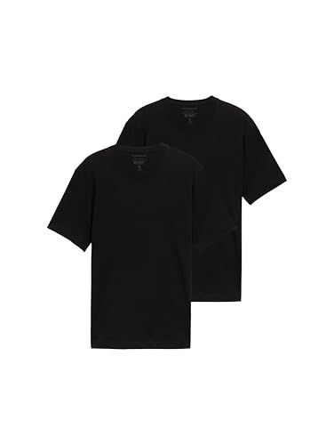 TOM TAILOR Herren 1037741 Doppelpack T-Shirt mit Rundhals-Ausschnitt aus Baumwolle, 20000-White,  (2er Pack) im Sale